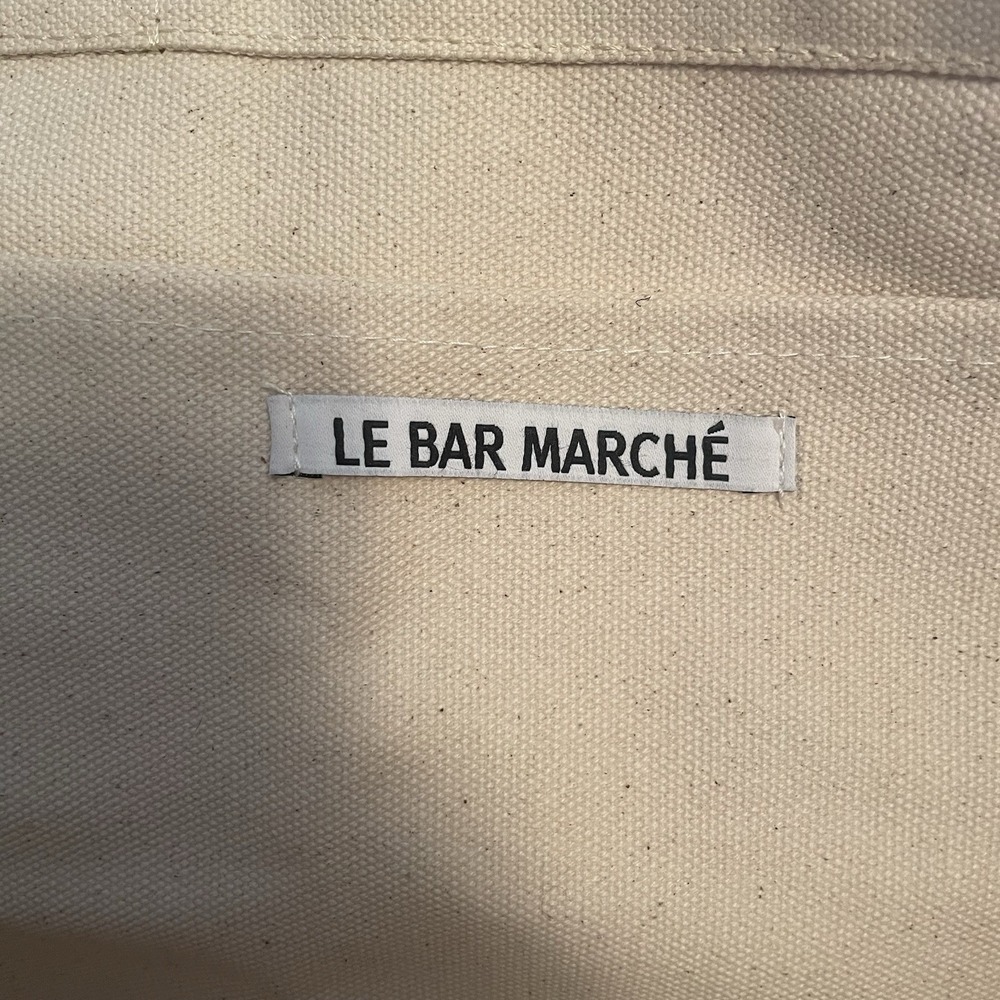 Le Bar Marche NWOT La Plage Double Handle Beach Pool Travel Packable Tote White - Picture 9 of 12